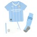 Manchester City Jeremy Doku #11 Primera Equipación Niños 2023-24 Manga Corta (+ Pantalones cortos)